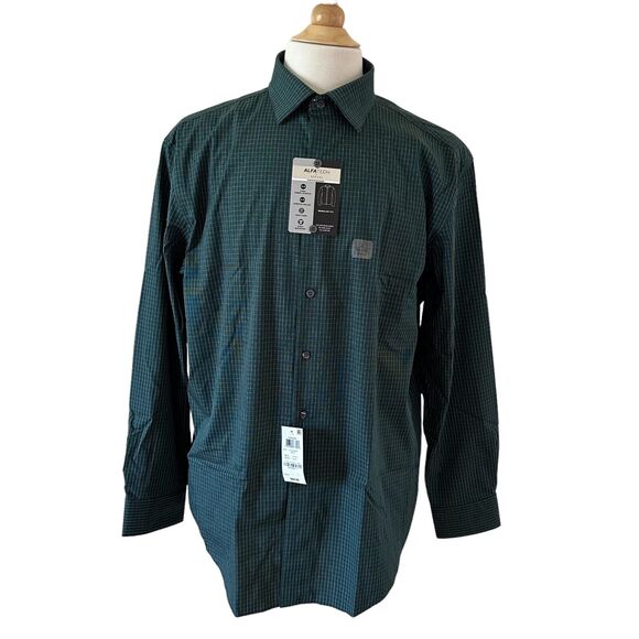 Alfani Men’s Long Sleeves Regular Fit Shirt Green Size L 16-16.5/34-35 NWT - Picture 1 of 12